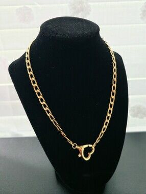🏷Trendy 18K Gold-Plated Chunky Chain Necklace‎ Heart Pendant -New Women Jewelry